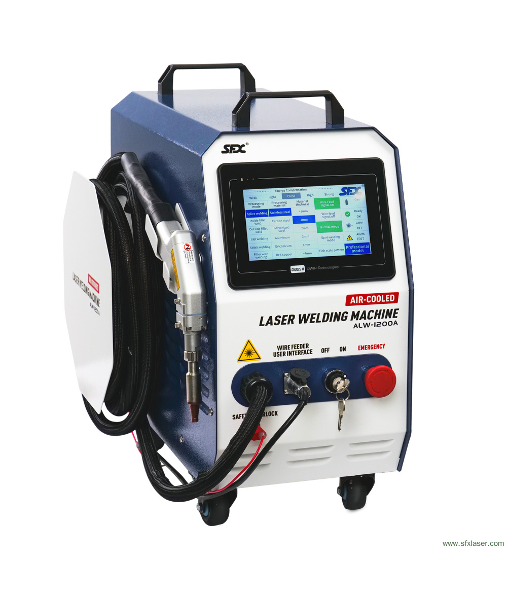 1200W Air-cooled Laser Welding Machine SFX ALW-1200A Portable Fiber Laser Welder for Thin Metal and Stainless Steel 1200W Air-cooled Laser Welding Machine SFX ALW-1200A Portable Fiber Laser Welder for Thin Metal and Stainless Steel